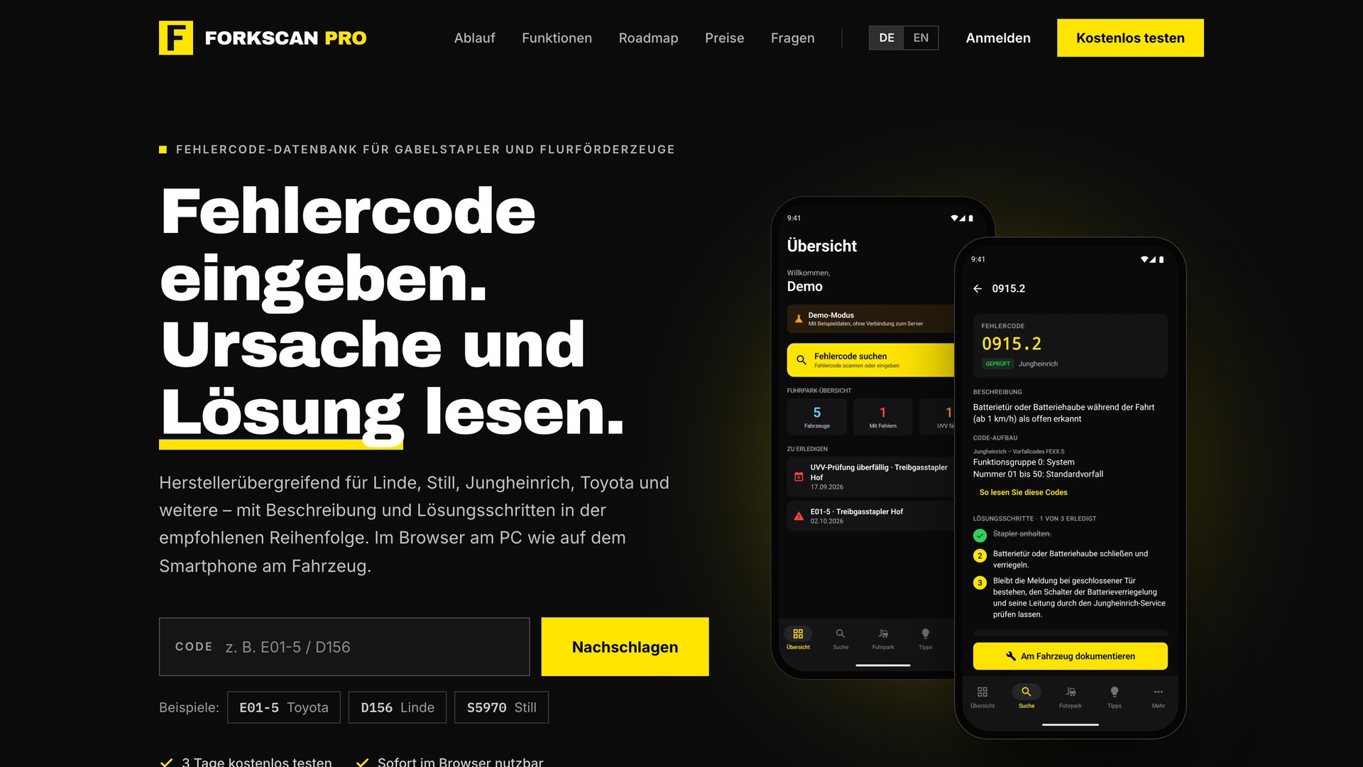 ForkScan Pro: A Cross-Manufacturer Error Code Database for Forklifts