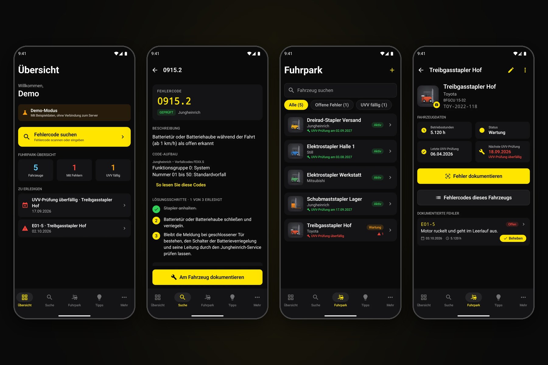 ForkScan Pro - Fehlercode-Datenbank für Flurförderzeuge