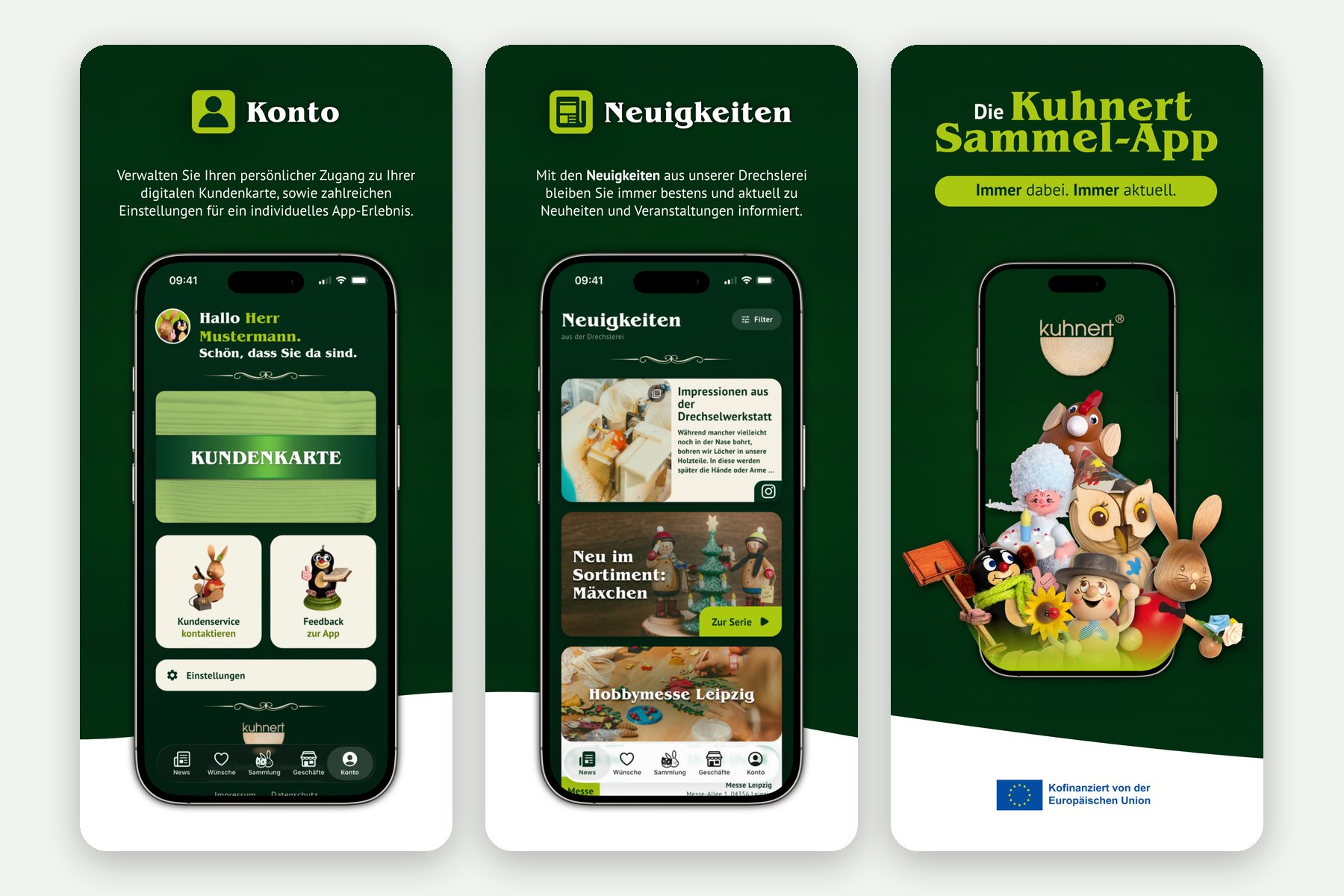Kuhnert Sammel-App: Konto mit Kundenkarte und Neuigkeiten
