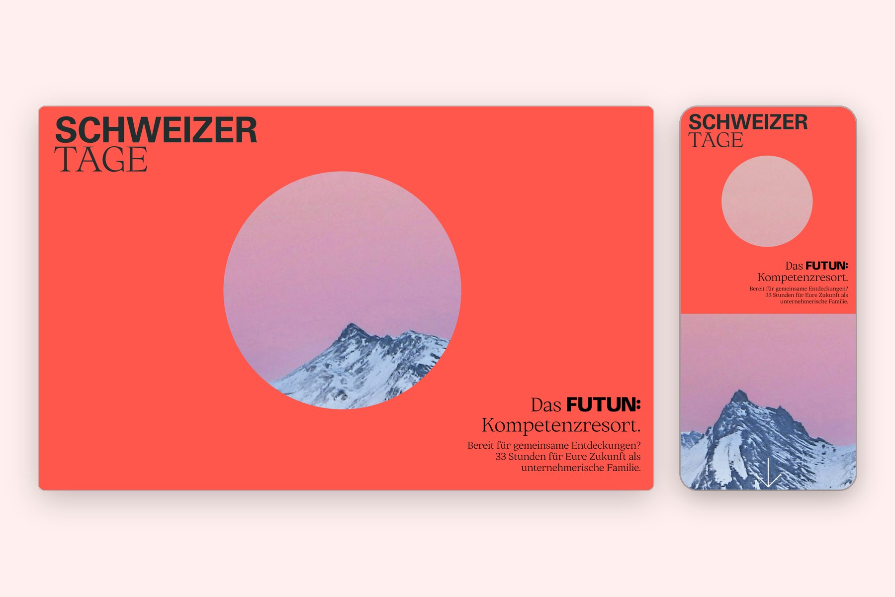 SCHWEIZER TAGE - One-Page für das FUTUN Kompetenzresort